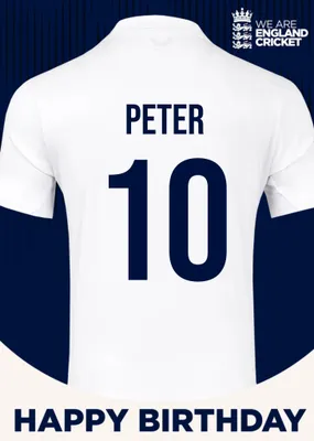 England Cricket 60th Birthday Fan Shirt Card