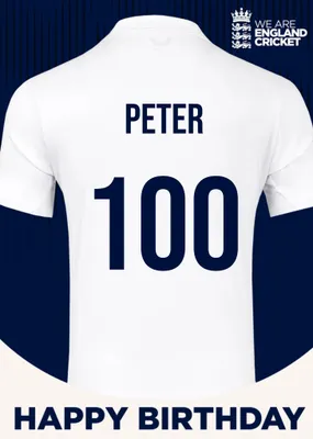 England Cricket 60th Birthday Fan Shirt Card