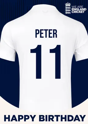 England Cricket 60th Birthday Fan Shirt Card