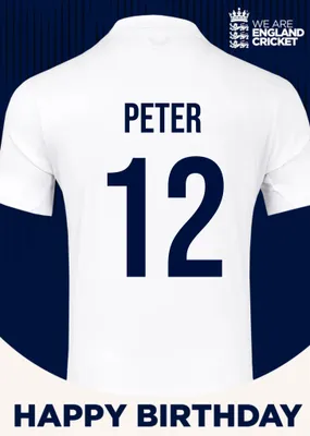 England Cricket 60th Birthday Fan Shirt Card