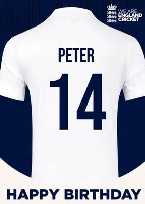 England Cricket 60th Birthday Fan Shirt Card