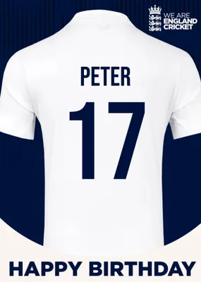 England Cricket 60th Birthday Fan Shirt Card