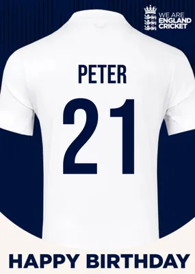 England Cricket 60th Birthday Fan Shirt Card