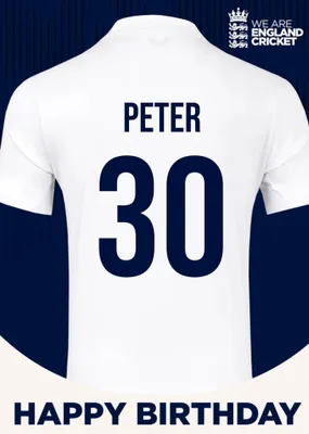 England Cricket 60th Birthday Fan Shirt Card