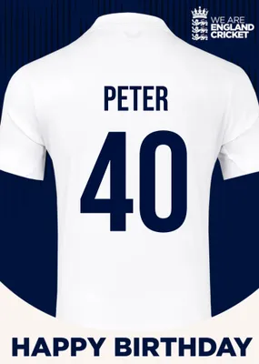 England Cricket 60th Birthday Fan Shirt Card