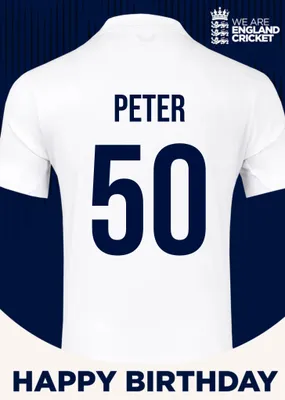 England Cricket 60th Birthday Fan Shirt Card