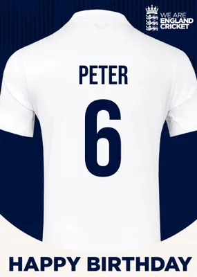 England Cricket 60th Birthday Fan Shirt Card