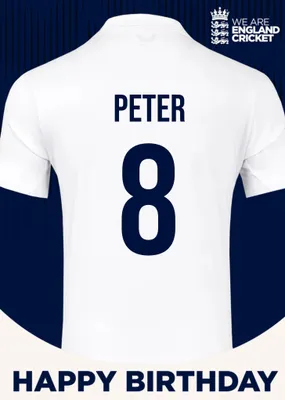 England Cricket 60th Birthday Fan Shirt Card