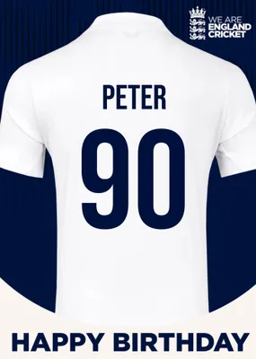 England Cricket 60th Birthday Fan Shirt Card