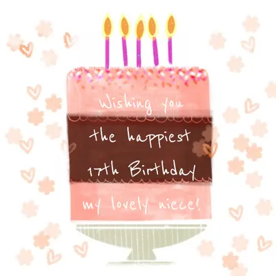Birthday Cake and Flowers Personalise Card