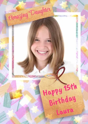 Amazing Daughter Photo Upload Frame Birthday Card