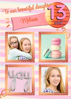 To Our Beautiful Daughter Photo Upload Age Birthday Card