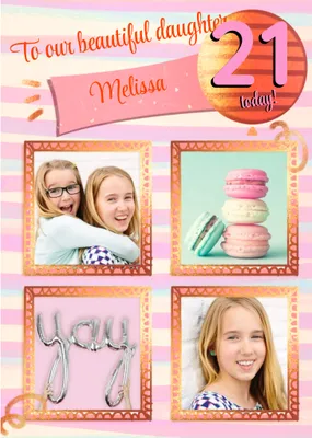 To Our Beautiful Daughter Photo Upload Age Birthday Card