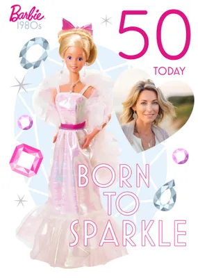 Barbie Born To Sparkle Photo Upload Birthday Card