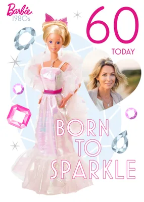 Barbie Born To Sparkle Photo Upload Birthday Card