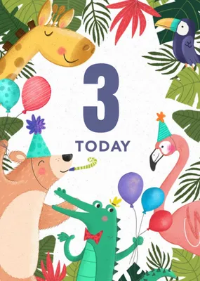 Animal Framed Birthday Card