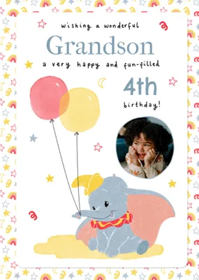 Disney's Dumbo Photo Upload Birthday Card