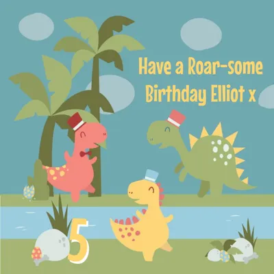 Have A Roar-Some Birthday Personalised Happy Birthday Card