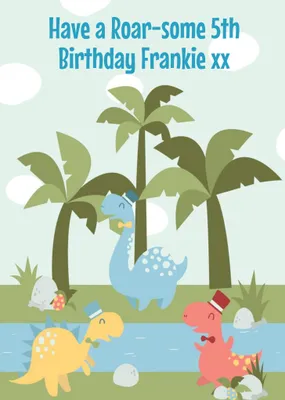 5th Birthday Card - Dinosaur Card