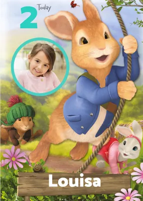 Cute Peter Rabbit Today You are Photo Upload Birthday Card