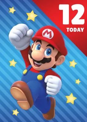 Super Mario Bros 10 Today Personalised Age Birthday Card