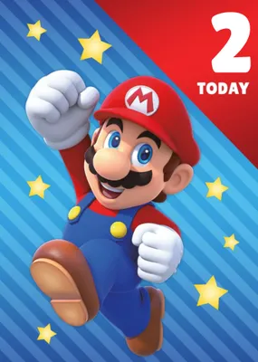 Super Mario Bros 10 Today Personalised Age Birthday Card