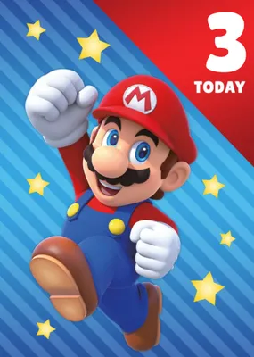 Super Mario Bros 10 Today Personalised Age Birthday Card