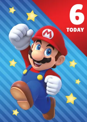 Super Mario Bros 10 Today Personalised Age Birthday Card