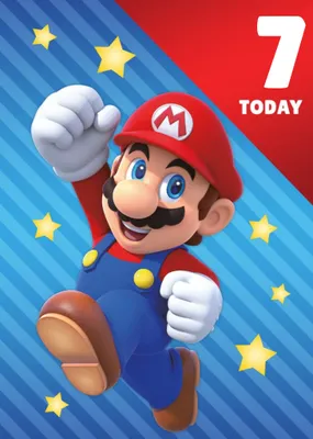 Super Mario Bros 10 Today Personalised Age Birthday Card