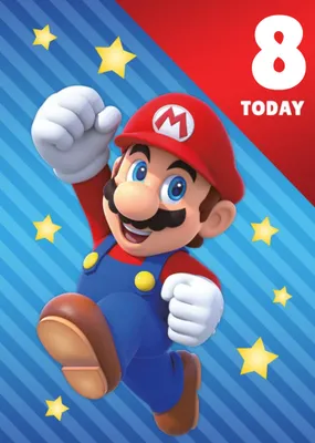 Super Mario Bros 10 Today Personalised Age Birthday Card
