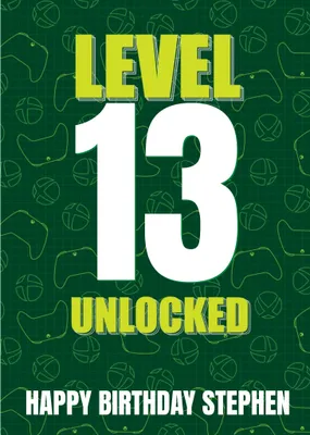 Xbox Level Unlocked Birthday Card