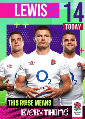 England Rugby This Rose Means Everything Birthday Card