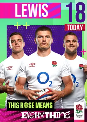 England Rugby This Rose Means Everything Birthday Card