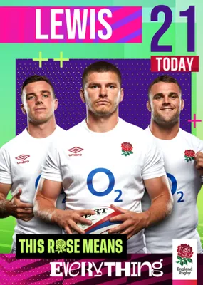 England Rugby This Rose Means Everything Birthday Card