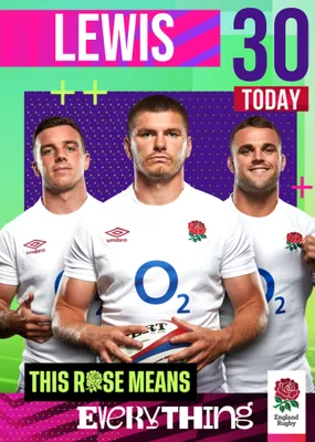 England Rugby This Rose Means Everything Birthday Card