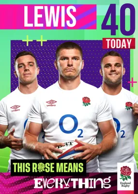 England Rugby This Rose Means Everything Birthday Card