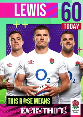 England Rugby This Rose Means Everything Birthday Card