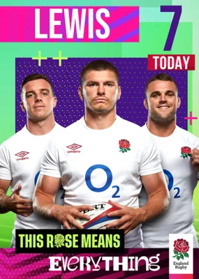 England Rugby This Rose Means Everything Birthday Card