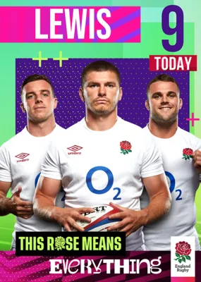 England Rugby This Rose Means Everything Birthday Card