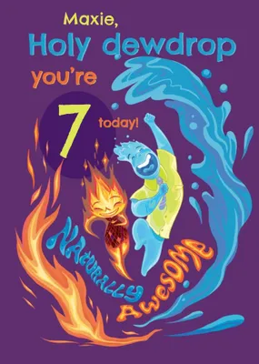 Disney Pixar Elemental Photo Upload Birthday Card