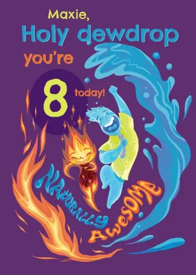 Disney Pixar Elemental Photo Upload Birthday Card