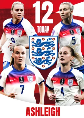 England Lionesses 12 Today Birthday Card