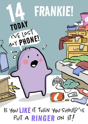 Funny Mobile Phone Joke 14 Today Birthday Card