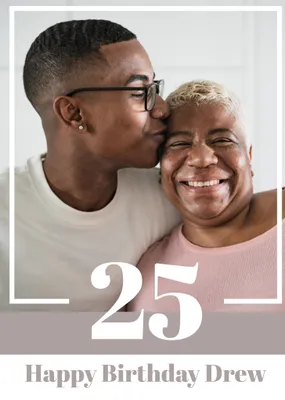 Stylish Minimal 60th Birthday Photo Upload Card
