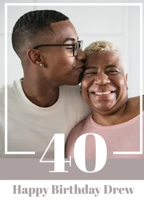 Stylish Minimal 60th Birthday Photo Upload Card