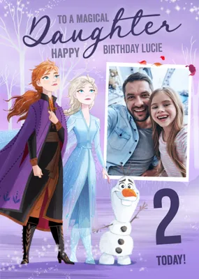 Disney Frozen 2 Magical Daughter Photo Upload 5th Birthday Card