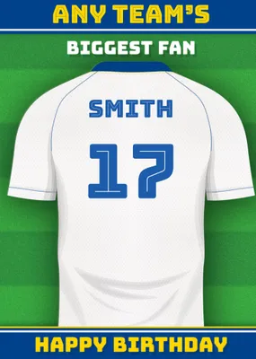 Football Legends Name And Number Football Shirt Birthday Card