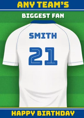 Football Legends Name And Number Football Shirt Birthday Card