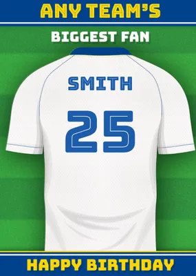 Football Legends Name And Number Football Shirt Birthday Card