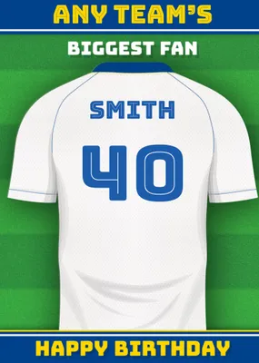 Football Legends Name And Number Football Shirt Birthday Card